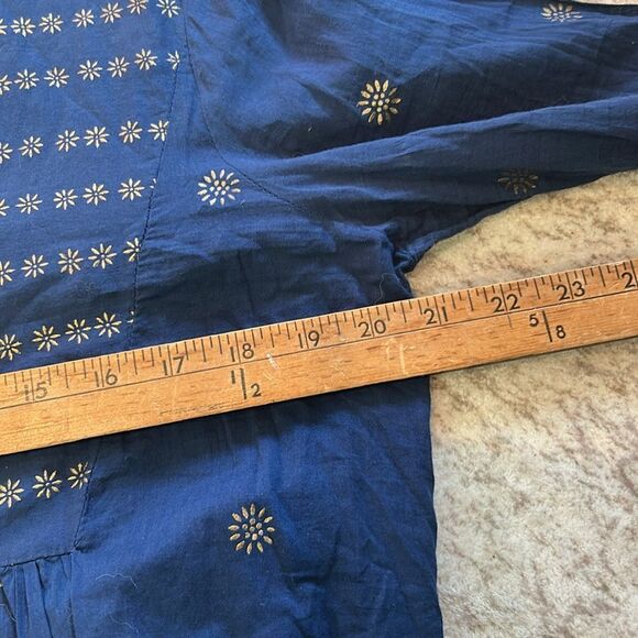 Cost Plus World Market Blue Tunic with Gold Embroidery - Picture 6 of 6